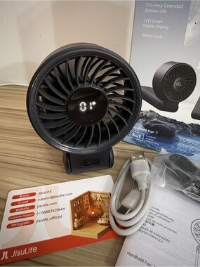 JISULIFE Portable Handheld Fan Life7 Black 5000mAh